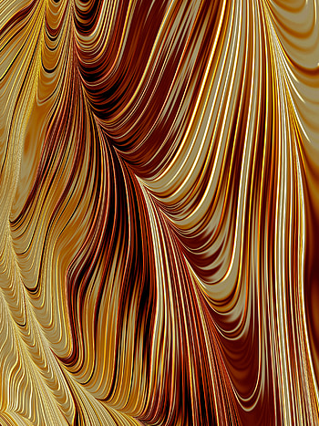 Golden, wavy surface, texture, abstraction HD phone wallpaper