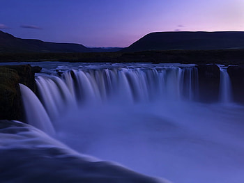 Waterfalls, sky, nature, mountains, water HD wallpaper