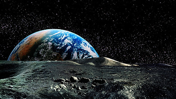 View from the moon Space , Moon , Earth , Star - Space no. HD wallpaper
