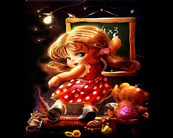 SWEET, cute, potrait, digital, painting HD wallpaper