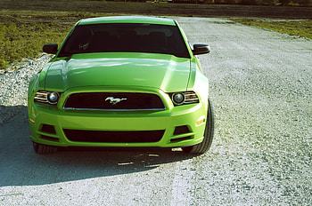 Lime, Cars, Front View, Ford Mustang, Ford Mustang V6 HD wallpaper