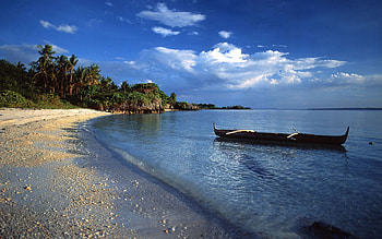 Sea, Nature, Sky, Shore, Bank, Boat HD wallpaper