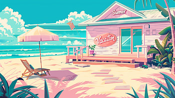 Summer Vacation Beach House -, summer vacation, beach house, beach, summer, vacation HD wallpaper