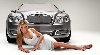 Bentley Girl, sexy, model, blonde, car, girl, bentley, woman HD wallpaper