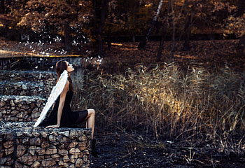 ~Fallen Angel~, wings, graphy, beautiful, nature, angel, girl, woman HD wallpaper