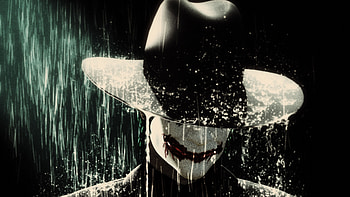Joker In Rain Wearing Hat, joker, supervillain, rain, hat HD wallpaper