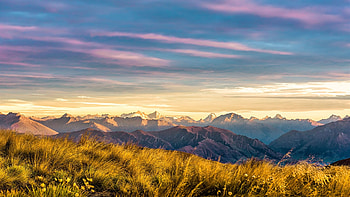 South Island, New Zealand, Snowy mountains, Landscapes HD wallpaper