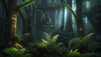 Mystery Jungle, jungle, plant, green, mystic HD wallpaper