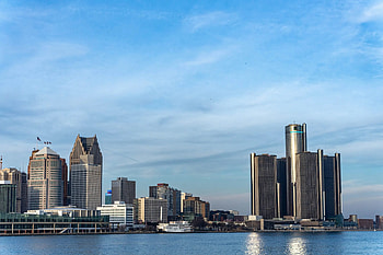 Detroit skyline, Best and , Urban splatter, Riverfront views HD wallpaper