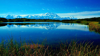 Reflection Pond - Denali National Park, Alaska, landscape, sky, mountains, water, usa HD wallpaper