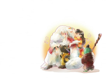Sesshomaru and Rin, cute girl, anime, fantasy, original, inuyasha, anime warrior HD wallpaper