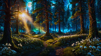Enchanted Forest Path with Radiant Sunbeams in Nature, path, forest, sunbeam, nature HD wallpaper