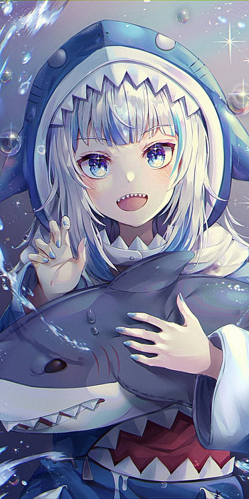 Gawr Gura, eye, art HD phone wallpaper