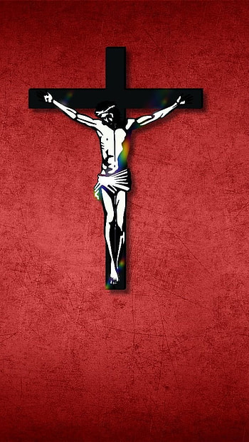 Jesus Cross, Red Background HD phone wallpaper