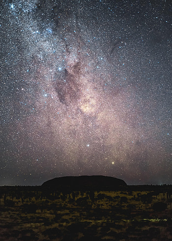 Nature, Mountains, Stars, Night, Starry Sky, Nebula HD phone wallpaper
