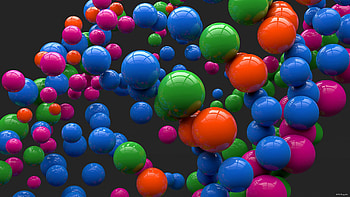Bright, Multicolored, Motley, 3D, Balls HD wallpaper
