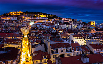Night view, Lisbon (Portugal) HD wallpaper