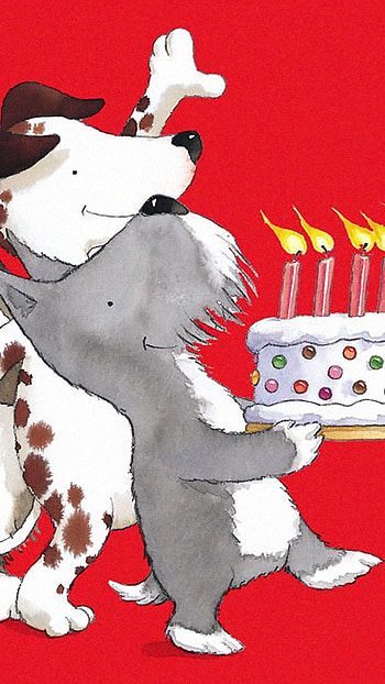 Kipper The Dog, Red Background, cake HD phone wallpaper