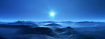 aesthetic blue scene, sun, landscape, aesthetic, Abstract, blue, abstract blue HD wallpaper