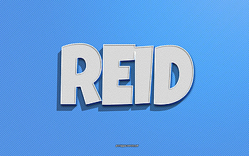 Reid, blue lines background, with names, Reid name, male names, Reid greeting card, line art, with Reid name HD wallpaper
