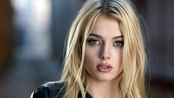 Women's Black Top Face Portrait Blonde Simone Borg Jorgensen HD wallpaper