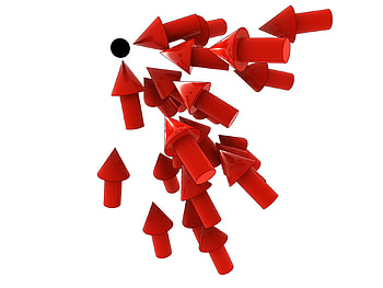 Pointing Arrows, 3d, red HD wallpaper