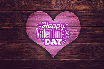 Valentine's day, heart, wooden, surface, digital art HD wallpaper