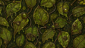 Verdant Mechanica — Leaf Pattern, Gear, Vine, Steampunk, Mechanical HD wallpaper
