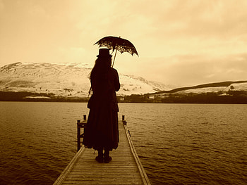 victoriana, gothic, model, landscape, surreal, people, lake, fashion, abstract, nature, mountains, victorian, female HD wallpaper