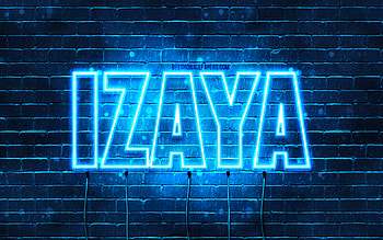 Happy Birtay Izaya, , blue neon lights, Izaya name, creative, Izaya Happy Birtay, Izaya Birtay, popular japanese male names, with Izaya name, Izaya HD wallpaper