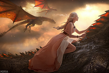 Daenerys Targaryen Game Of Thrones Cosplay, daenerys-targaryen, cosplay, game-of-thrones, tv-shows, dragon, artist, artwork, digital-art, deviantart HD wallpaper
