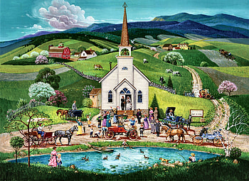 Spring Wedding F, architecture, chapel, art, beautiful, church, artwork, scenery, wide screen, religious, painting, wedding HD wallpaper