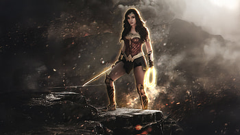 Wonder Woman Epic Pose, wonder-woman, superheroes, cosplay HD wallpaper