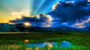 Morning Sky in Summer, Scenery, Sunrise, Summer, Morning, clouds, Nature, Landscapes, Sky HD wallpaper