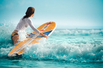 Going Surfing, other, people, ocean, woman HD wallpaper