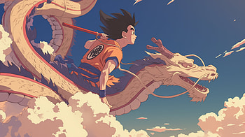 Goku Riding Dragon - Dragon Ball Z Anime Background, Anime, Dragon Ball Z, Goku, dragon, Dragon Ball HD wallpaper