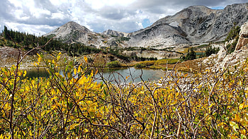 Medicine Bow, Routt National Forest, Wyoming, mountains, landscape, clouds, trees, sky, pond, usa HD wallpaper