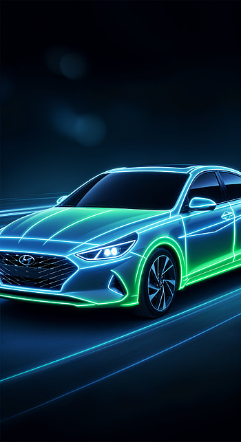 Hyundai Neon Drive: Futuristic , car, neon, futuristic HD phone wallpaper