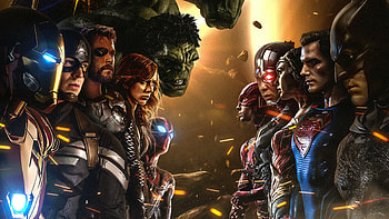 Marvel vs DC, superheroes, , Action-packed HD wallpaper