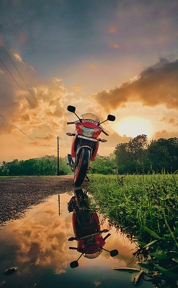 Honda, Motorcycles, Reflection, Front View, Motorcycle, Bike HD phone wallpaper