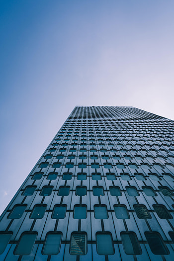Sky, Twilight, Building, Miscellanea, Miscellaneous, Dusk, Facade, Bottom View HD phone wallpaper