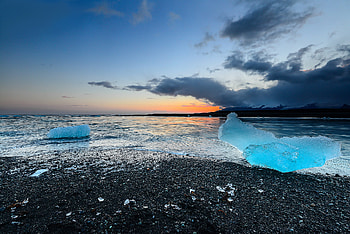 Nature, Sky, Ice, Beach, Shore, Bank, Iceland, Jokulsarlon HD wallpaper
