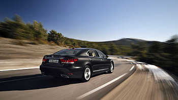 lexus ls, road, lexus, tree, mountain HD wallpaper