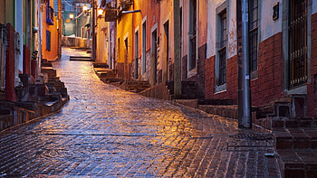 Rain-soaked alleys, Serene ambience, Wet street vibes, Tranquil urban scenes HD wallpaper