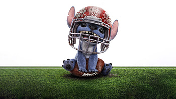Lilo & Stitch (2025) Football Scene Featuring Stitch, movie, Lilo & Stitch (2025), Stitch (Lilo & Stitch), football HD wallpaper