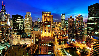 Cities, Night, City, Chicago HD wallpaper