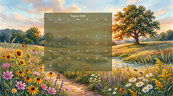 August 2026 Calendar HD wallpaper