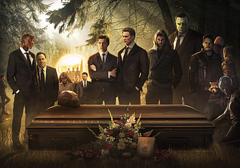 Tony Stark Funeral, iron-man, superheroes, artwork, avengers-endgame HD wallpaper