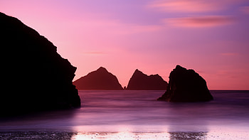 Holywell Bay, nature, evening HD wallpaper