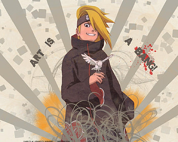 Deidara-senpai, naruto, deidara, anime, akatsuki HD wallpaper